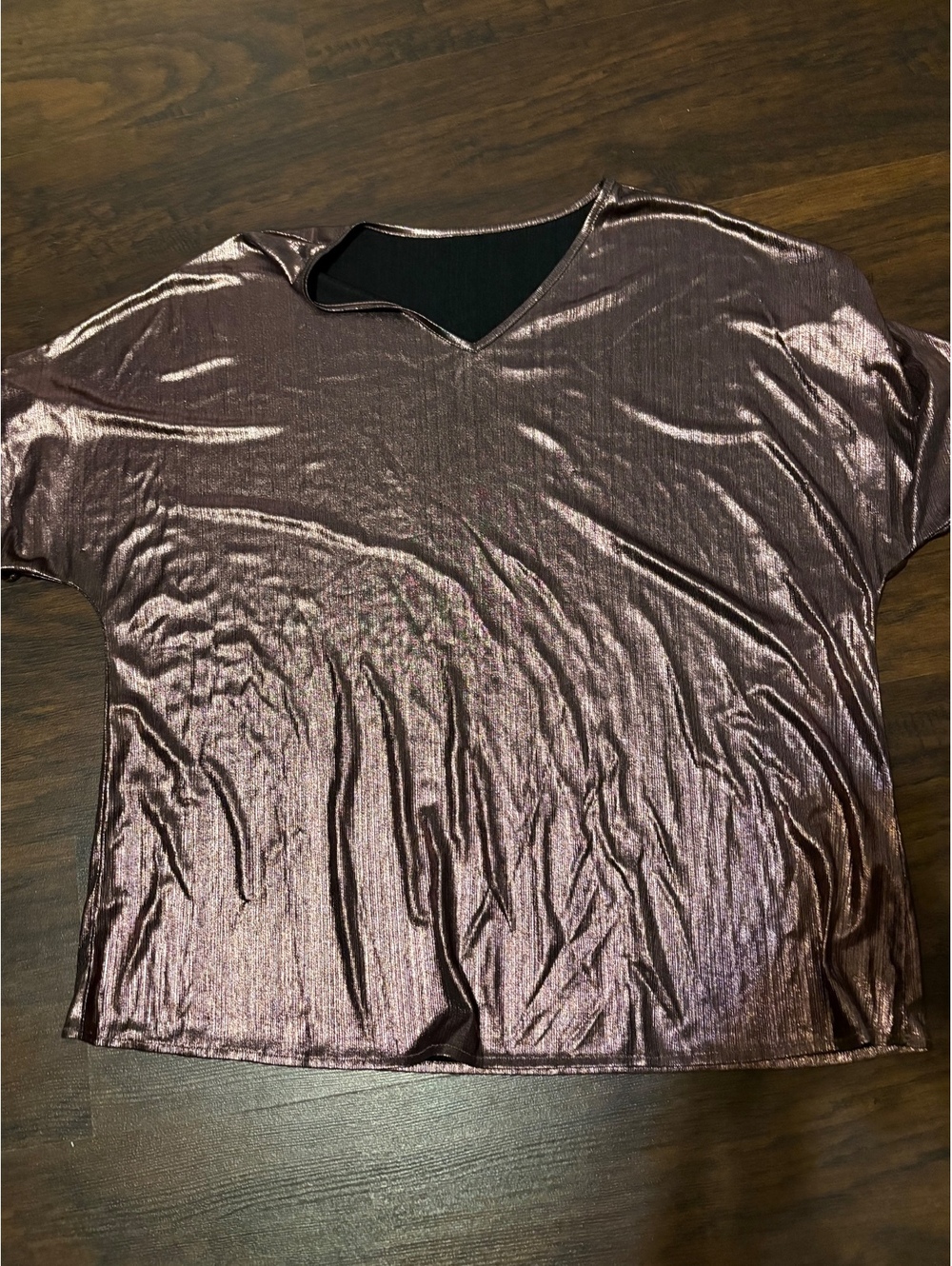 Size L rose gold metallic shirt